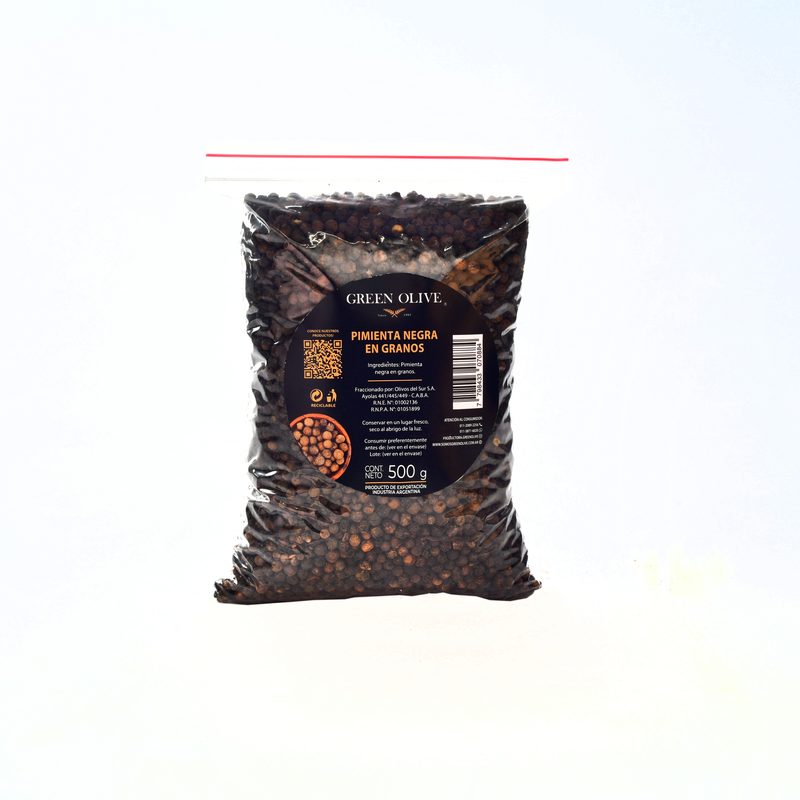 Pimienta Negra en Granos PREMIUM x 500 Gr. ZIPLOC