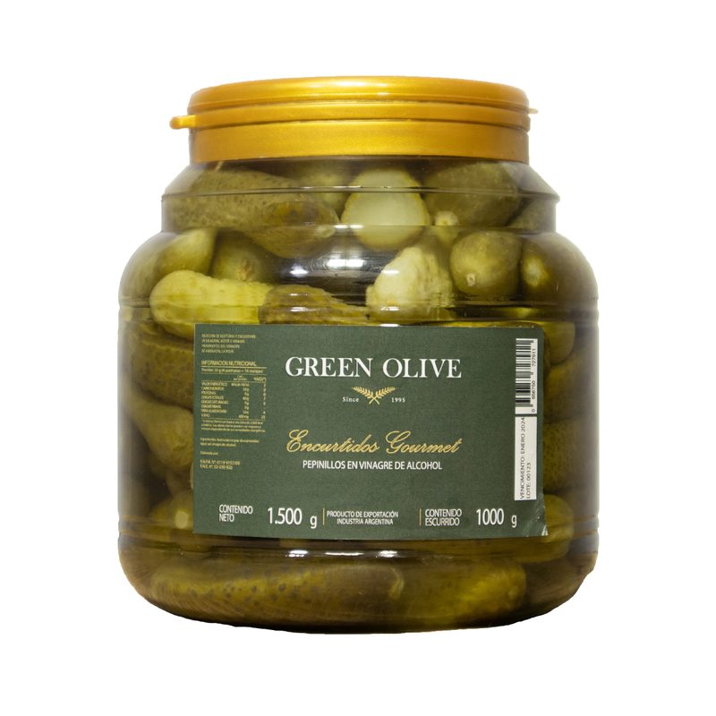 Pepinitos en Vinagre x 1 Kg. Esc. PET