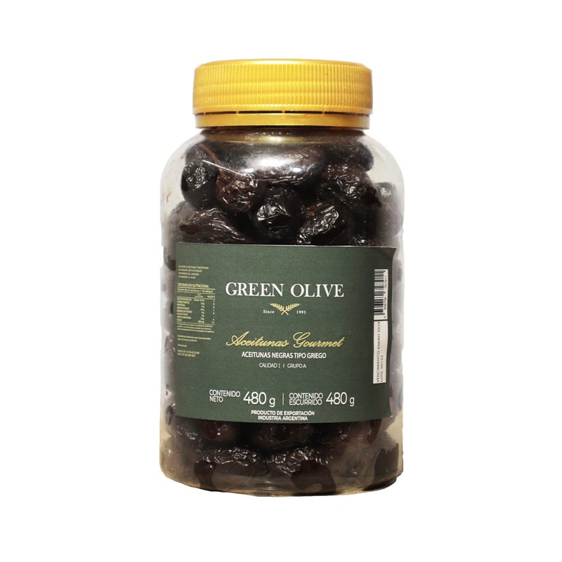 Aceitunas Negras Naturales GRIEGAS x 480 Gr. Esc. PET