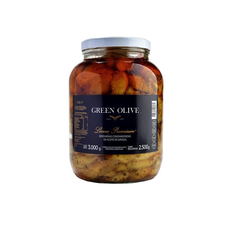 Berenjenas en Aceite Condimentadas x 2 Kg. Esc. (CALIDAD PREMIUM) VIDRIO