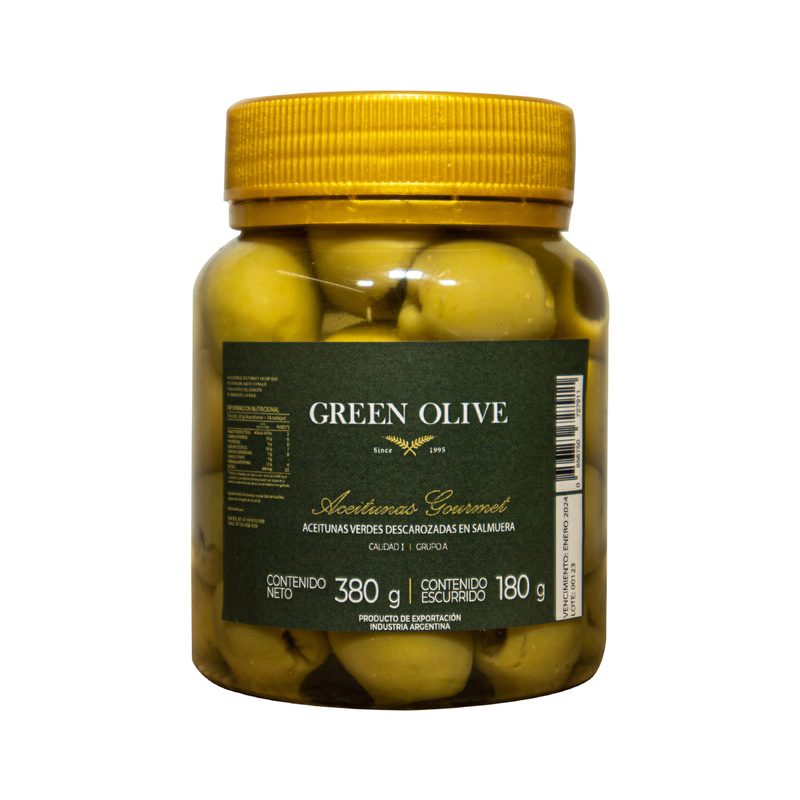Aceitunas Verdes Descarozadas Nº 0 x 180 Gr. Esc. PET