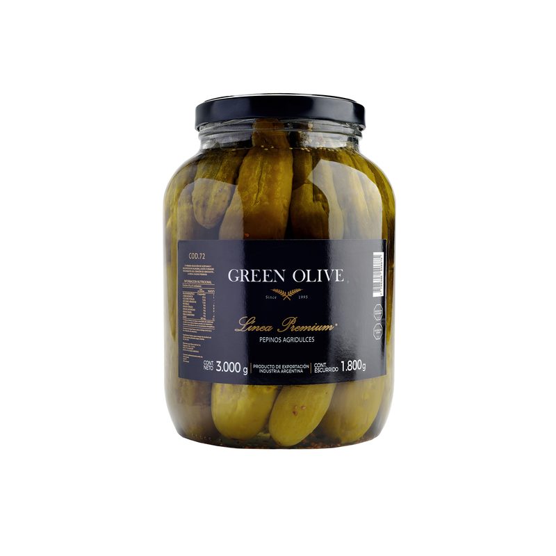 Pepinillos Agridulces Condimentados x 2 Kg. Esc. (CALIDAD PREMIUM) VIDRIO