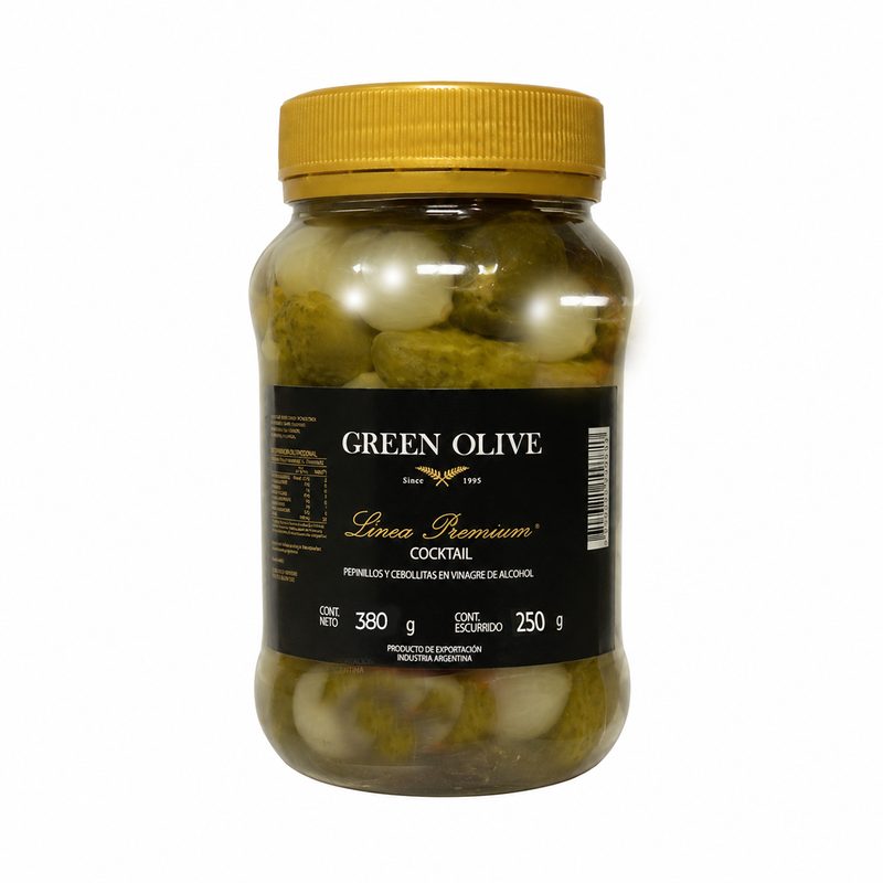 Cocktail de Pepinitos y Cebollitas en vinagre x 200 Gr. Esc. PET