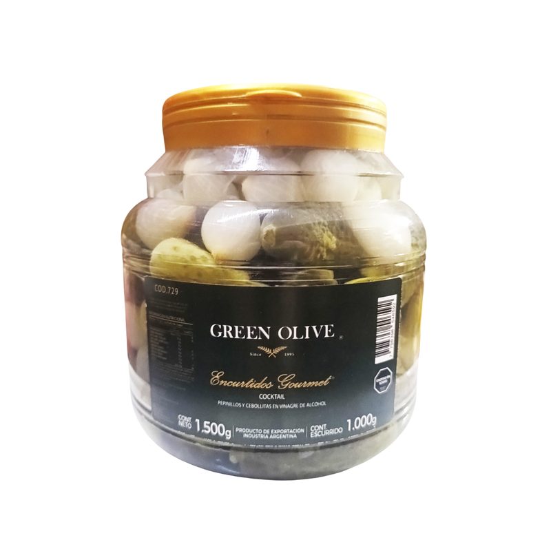 Cocktail de Pepinitos y Cebollitas en vinagre x 1 Kg. Esc. PET