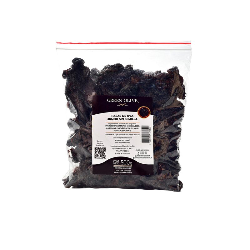 Pasas De Uva Sin Semilla Flame o Suit x 500 Gr. ZIPLOC