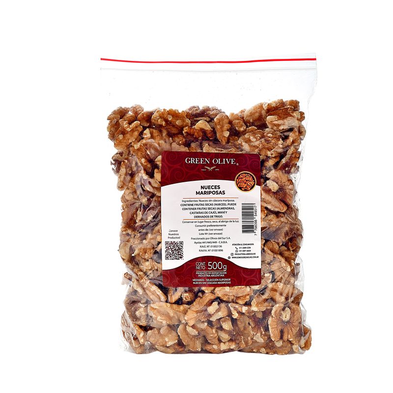Nueces Peladas Mariposa Extra Light x 500 Gr. ZIPLOC