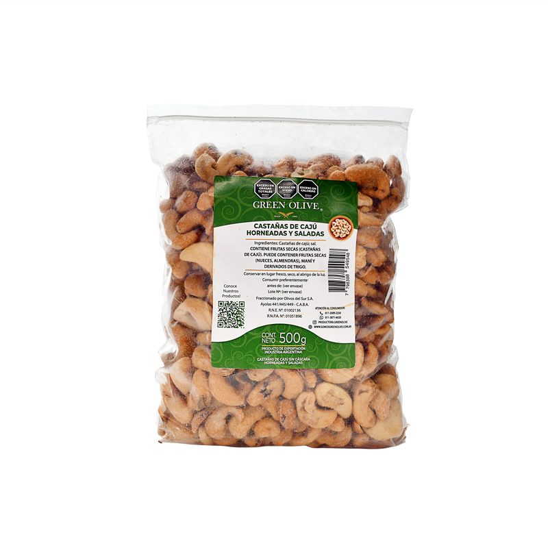 Castañas De Caju Horneadas y Saladas x 500 Gr. ZIPLOC