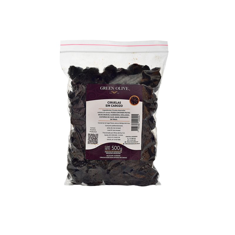 Ciruelas D'Angen sin Carozo 110/132 x 500 Gr. ZIPLOC
