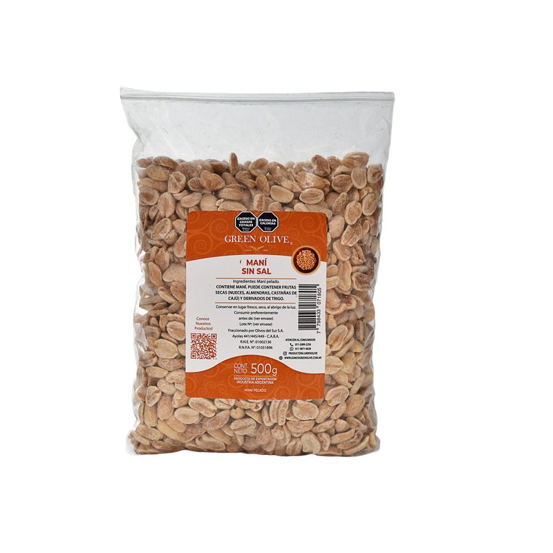 Mani Repelado Sin Sal x 500 Gr. ZIPLOC