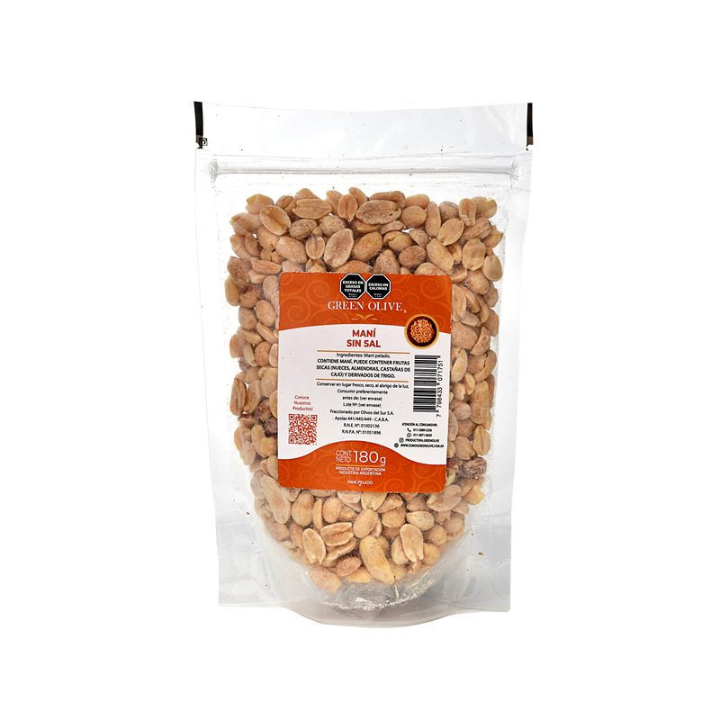 Mani Repelado Sin Sal x 180 Gr. DOYPACK