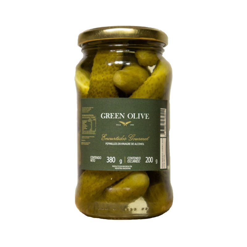 Pepinitos en Vinagre x 200 Gr. Esc. (CALIDAD PREMIUM) VIDRIO