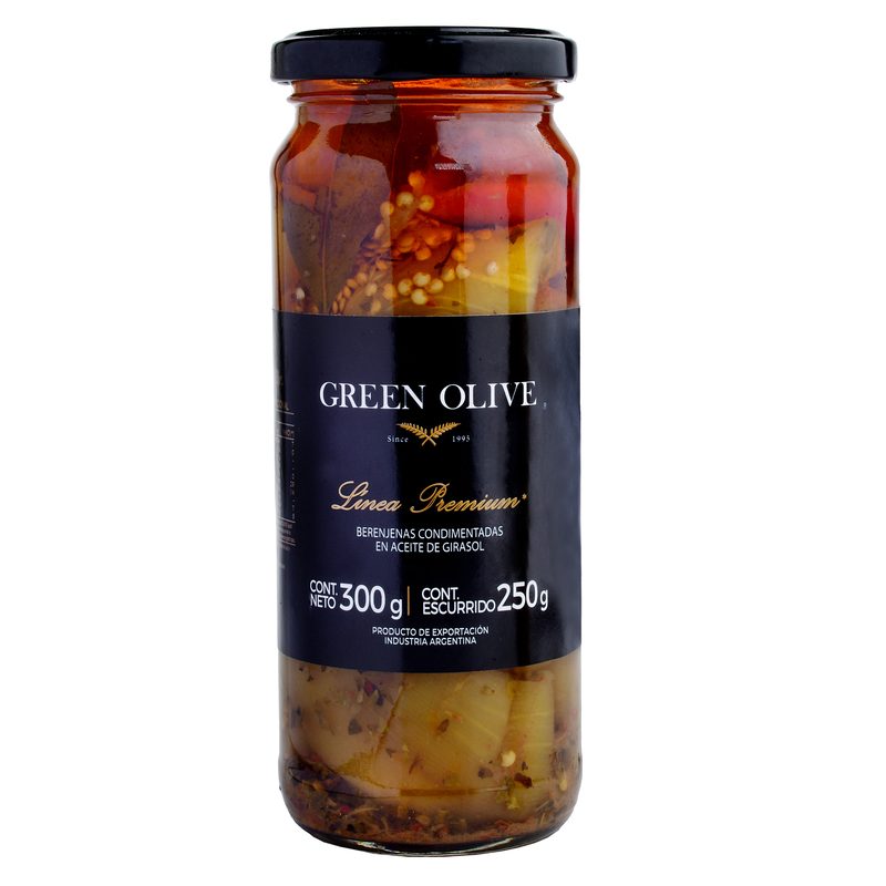 Berenjenas en Aceite Condimentadas x 330 Gr. Esc. (CALIDAD PREMIUM) VIDRIO