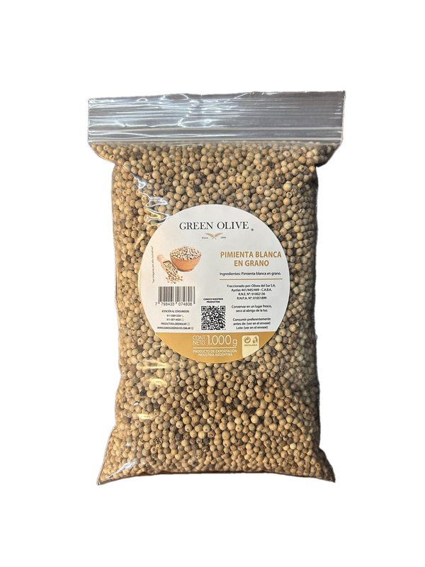 Pimienta Blanca en Granos PREMIUM x 1 Kg. ZIPLOC