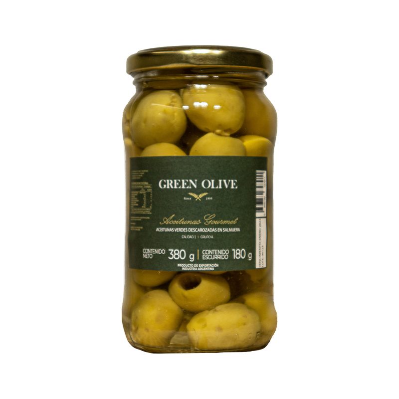 Aceitunas Verdes Descarozadas Nº 0 x 180 Gr. Esc. VIDRIO