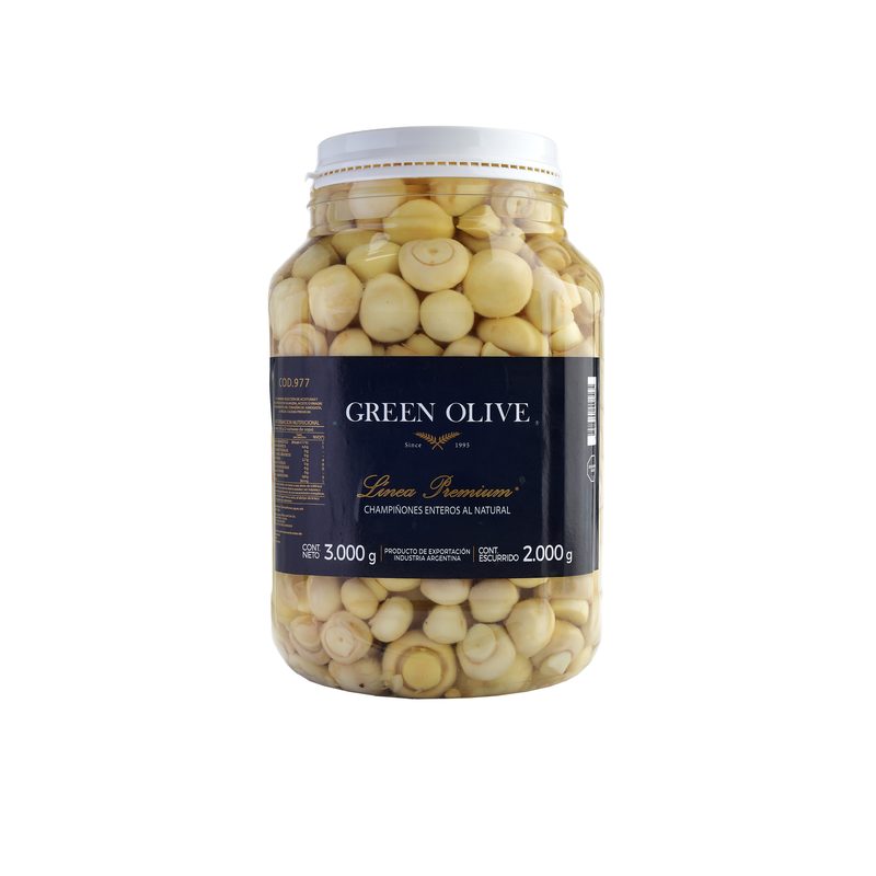 Champiñones Enteros al Natural x 2 Kg. Esc. (CALIDAD PREMIUM) PET