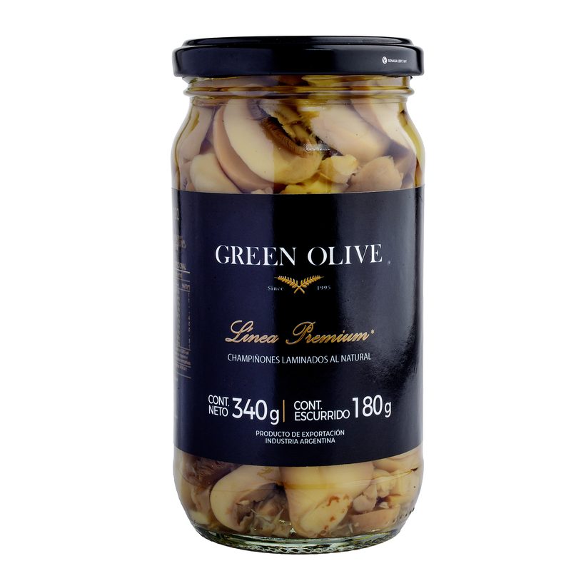 Champiñones Laminados al Natural x 180 Gr. Esc. (CALIDAD PREMIUM) VIDRIO