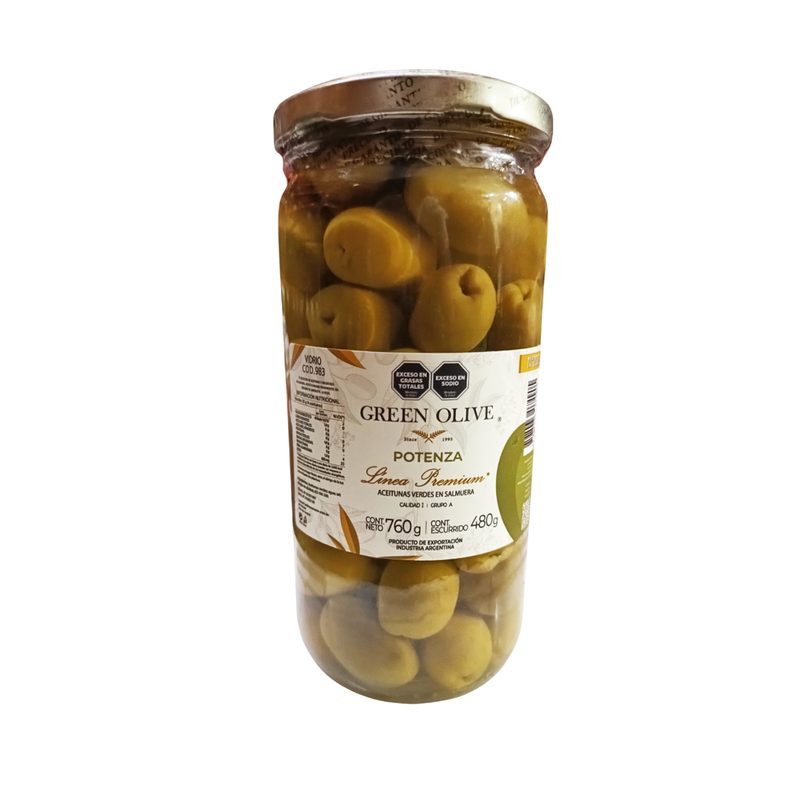 Aceitunas Verdes POTENZA N° 0000 x 480 Gr. Esc. VIDRIO