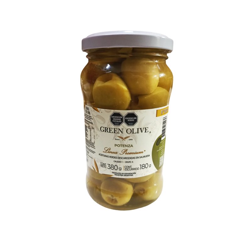 Aceitunas Verdes Descarozadas POTENZA N° 0000 x 180 Gr. Esc. VIDRIO