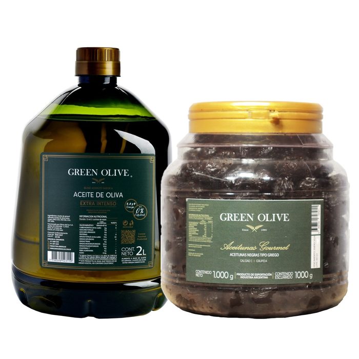 Combo Aceite De Oliva Blend 2 L + Aceitunas Griegas 1 Kg