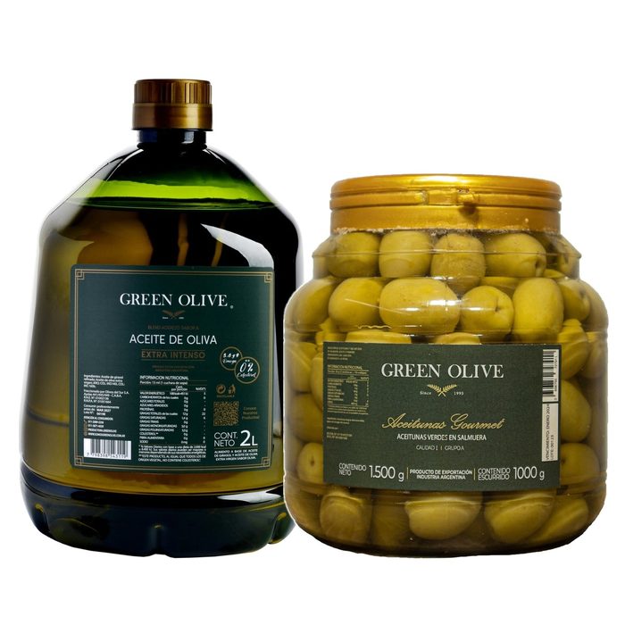 Combo Aceite De Oliva Blend 2 L + Aceitunas Verdes N°2 1 Kg