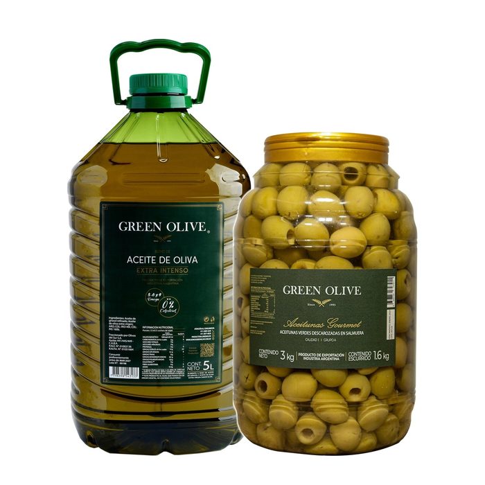 Combo Aceite De Oliva Blend 5 L + Aceitunas Descarozadas