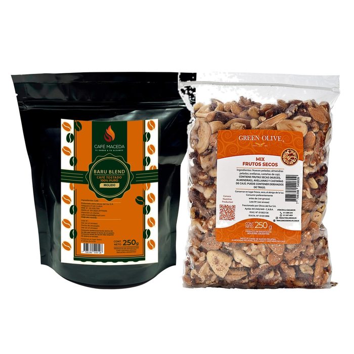 Combo Café Molido Baru Blend 250 G + Mix Frutos Secos 250 G