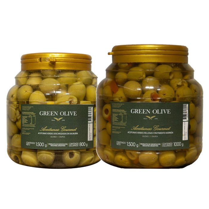 Combo Aceitunas Descarozadas 800 G + Rellenas Morrón 1 Kg