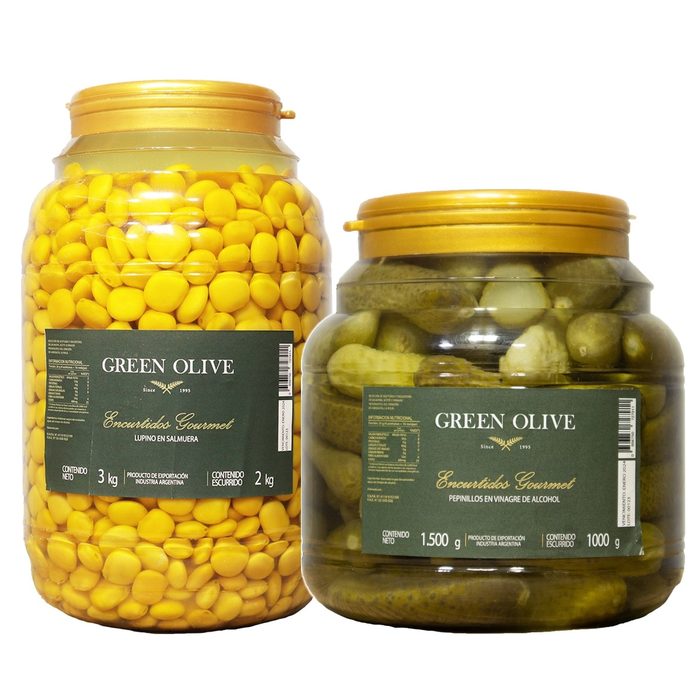 Combo Lupines En Salmuera 2 Kg + Pepinitos 1 Kg