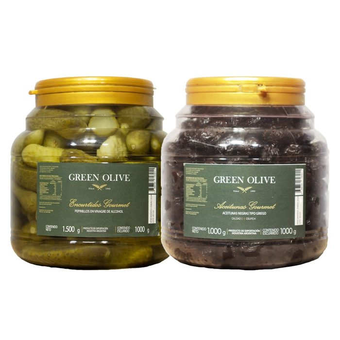 Combo Pepinitos 1 Kg + Aceitunas Negras Griegas 1 Kg