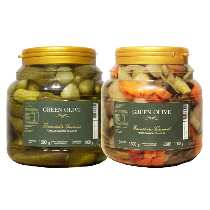 Combo Pepinitos 1 Kg + Pickles Mixtos 1 Kg
