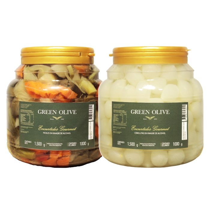 Combo Pickles Mixtos 1 Kg + Cebollitas En Vinagre 1 Kg