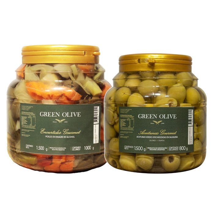 Combo Pickles Mixtos 1 Kg + Aceitunas Descarozadas 800 G
